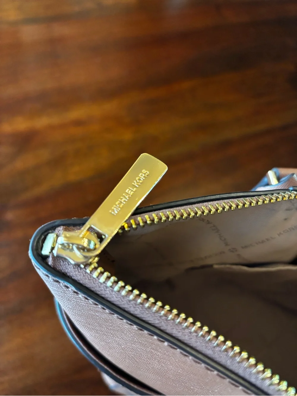 Michael Kors Taupe Saffiano Leather Tote with Gold Hardware